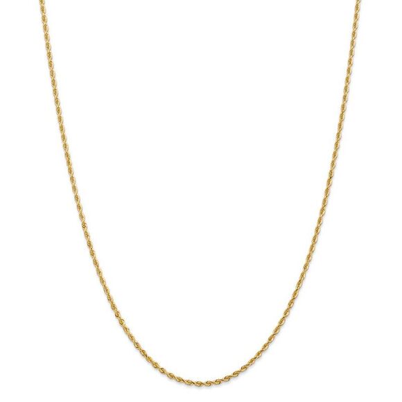 2mm, 14k Yellow Gold, D/C Quadruple Rope Chain Necklace, 24 Inch